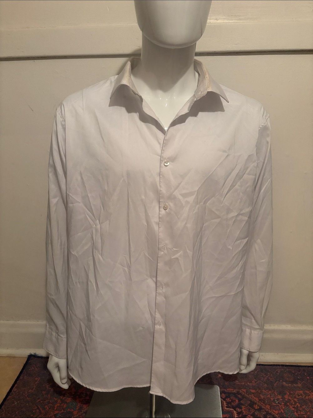 Perry Ellis White Long-Sleeve Dress Shirt